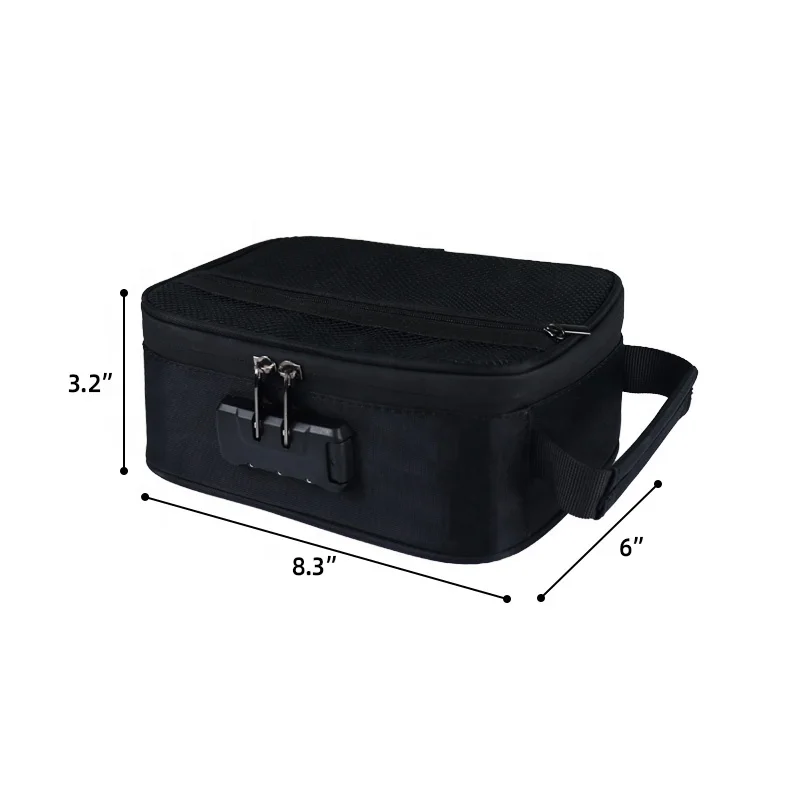 
Customize factory polyester smell proof stash case with carbon fiber 