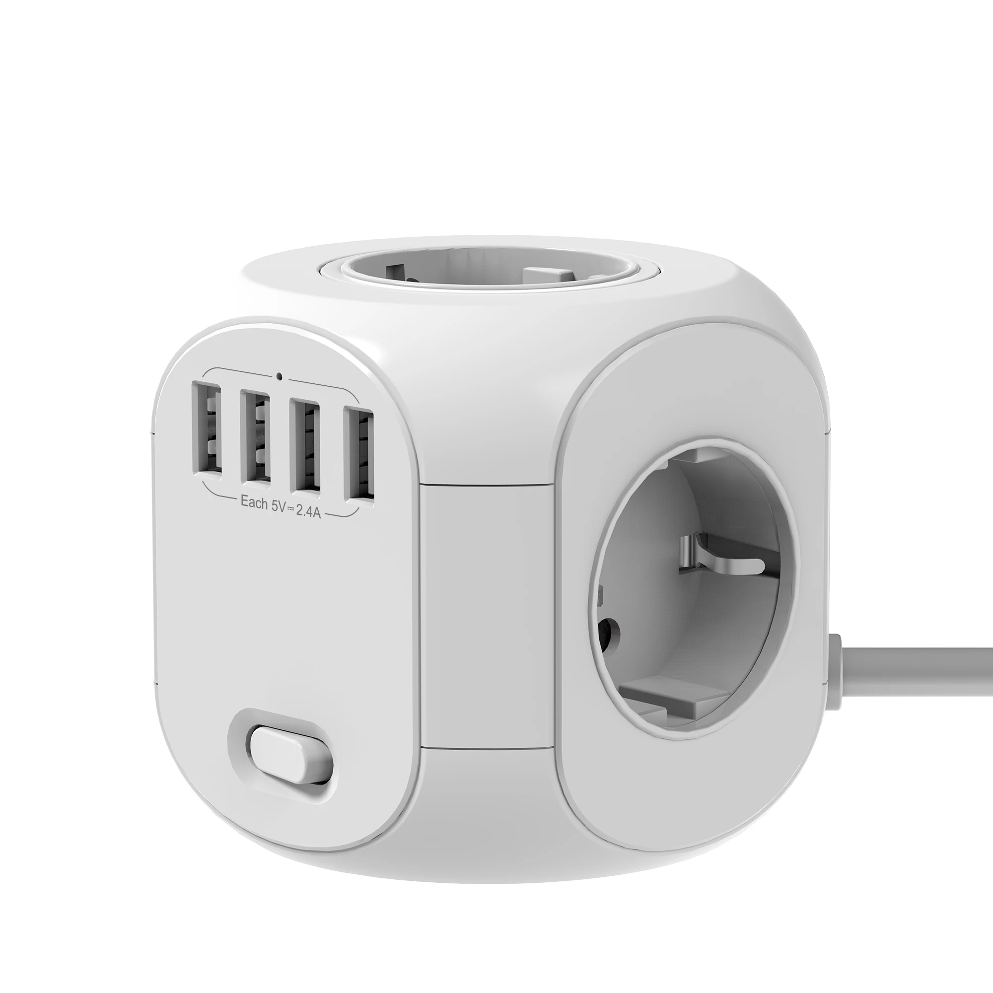 SL-805E Power cube розетки расширение зарядное устройство с 4 портами USB штепсельная вилка европейского стандарта от перенапряжения переменного тока 6ft удлинитель Крепление к стене