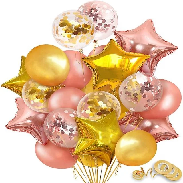 Sell like hot cakes rose and gold Rose gold sequined balloon  Suit the balloon item no:PK0403-1203