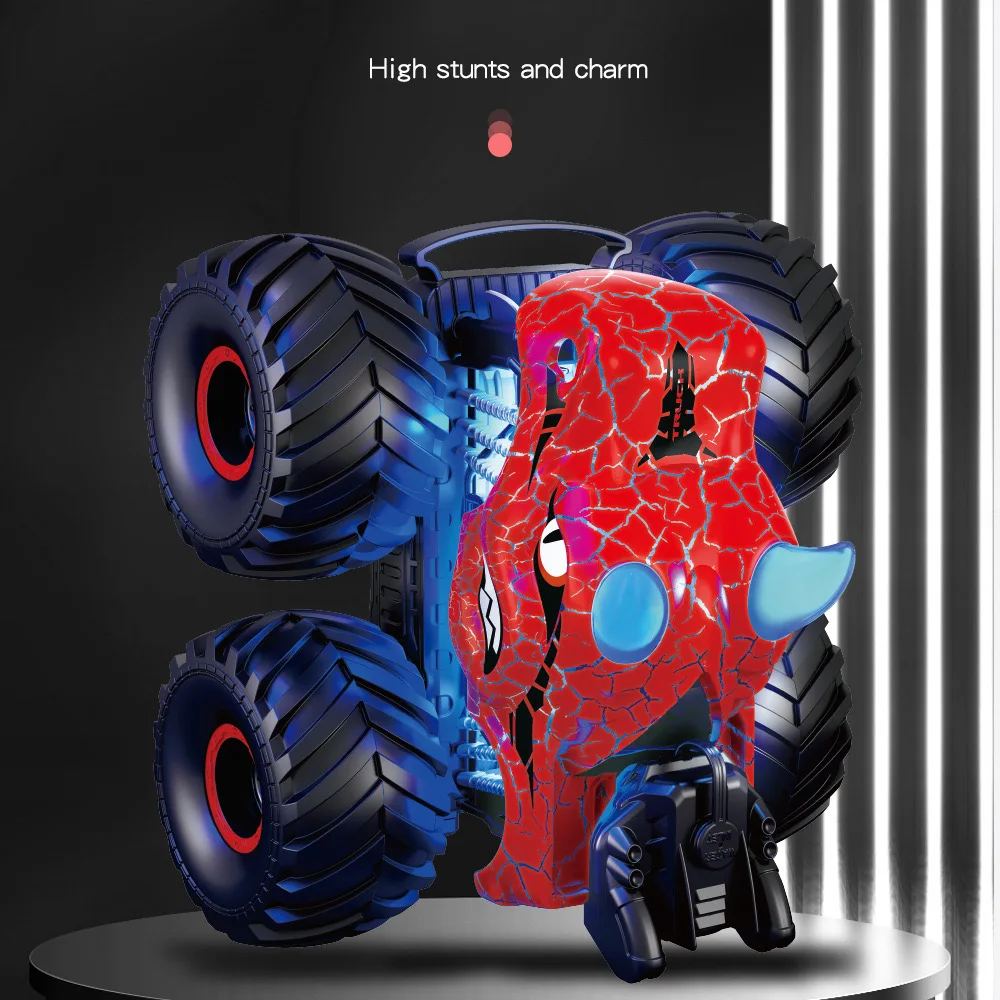 2.4G Radio Remote Control Simulation Dinosaur Lights Sounds Off-road Truck Stunt RC Racing Car Toys for Kids
