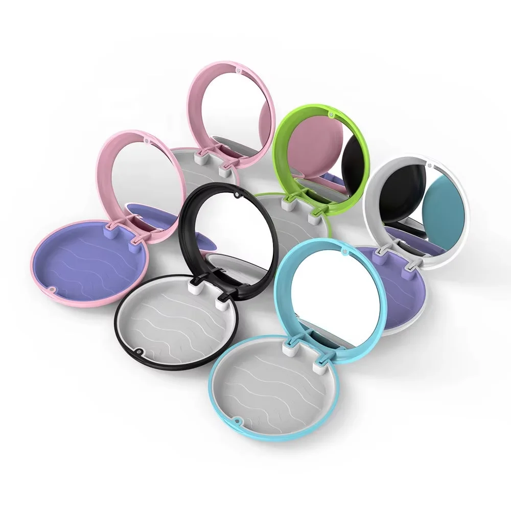 Invisible Plastic Denture Storage Box round Silicon Dental Tray Concealed Dental Equipment Organizer