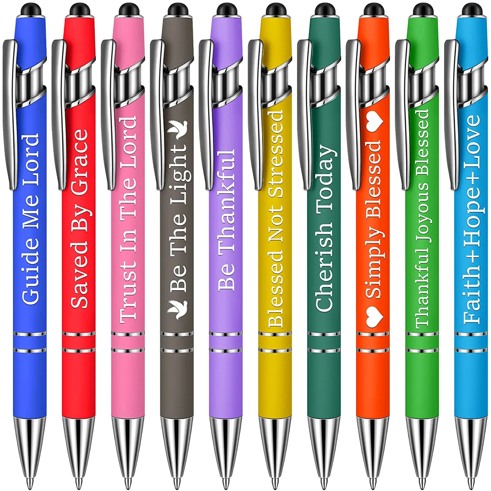 Funny Pens High Quality Pen Set 10 Capacitor Metal Press Ballpoint Pen Set