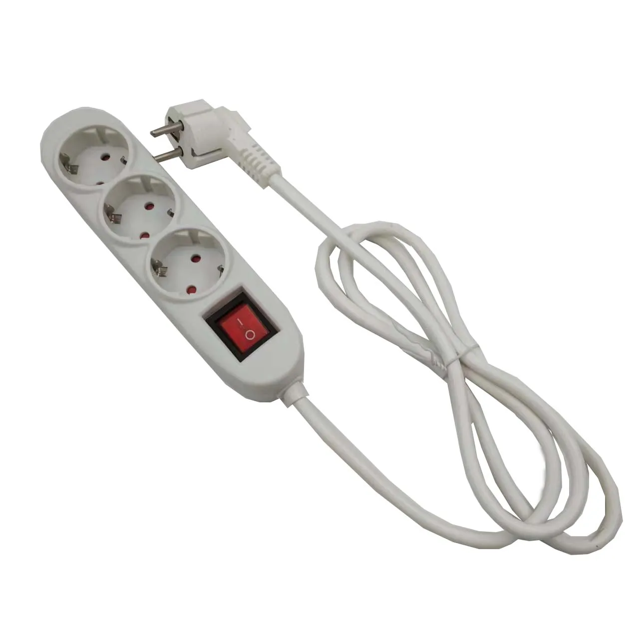 EU Power Strip 3 ways  Extension socket and EU plug with fused switch