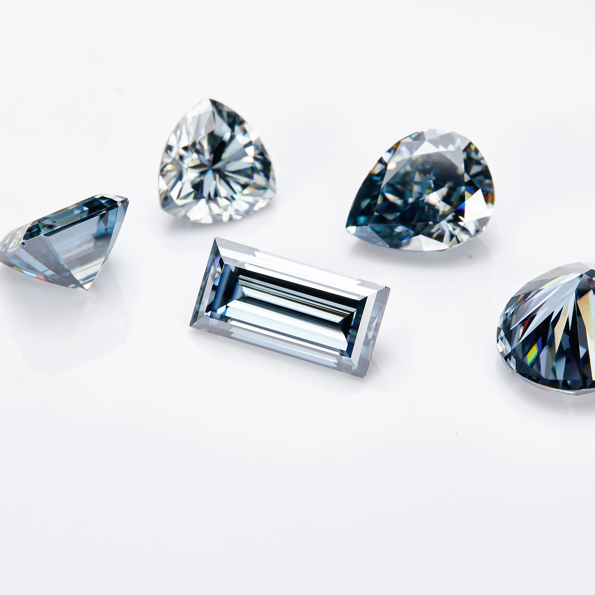 Manufacture Rectangle Grey Blue Synthetic Diamond Price Moissanite Loose Gra Diamond