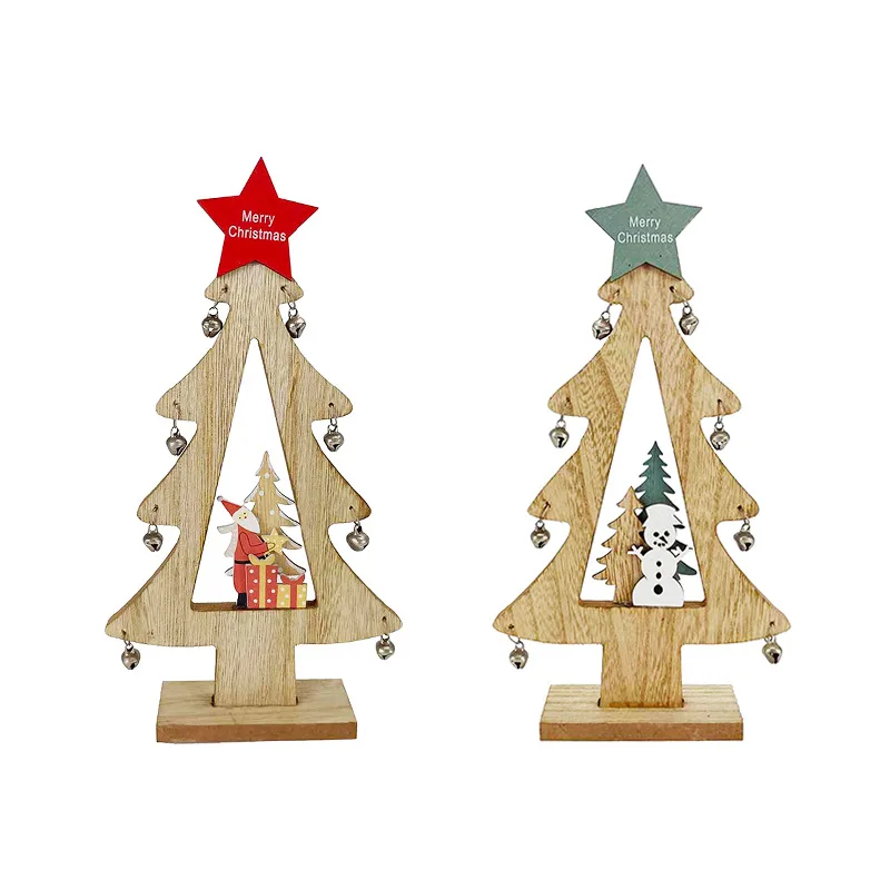 Christmas Desktop Ornament Wooden Decoration Merry Christmas Xmas Tree Ornament For Party