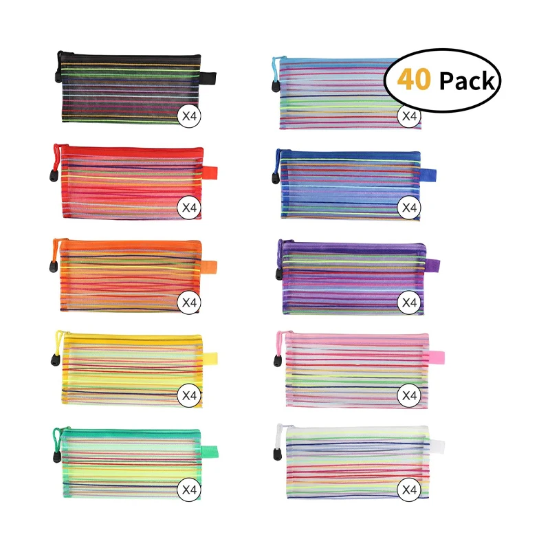 High Quality Children File Pvc Make Up Pencil Bag Mesh Hold Pen Case