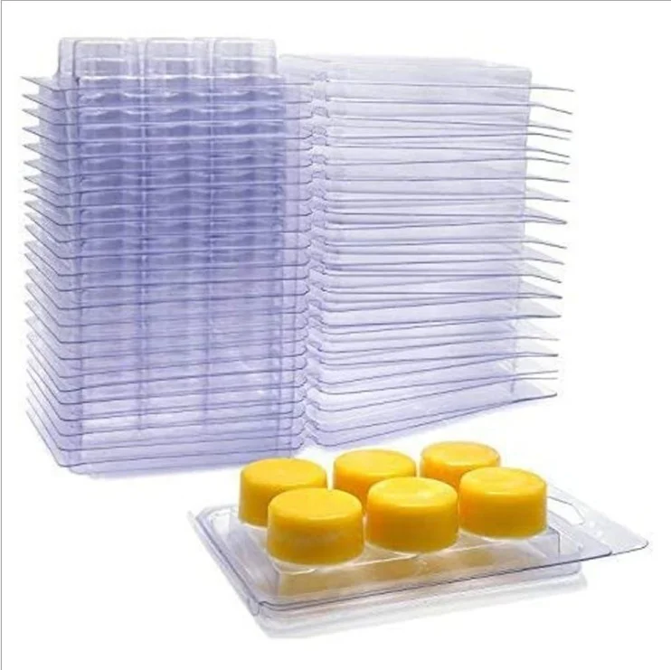 
Custom Wax Melt Clamshells Molds Clear Empty Plastic Cube Tray for Wickless Wax Tarts Candles 