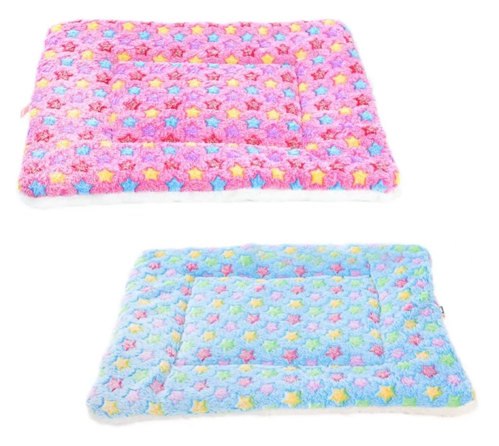 Коврик для домашних животных оптом креативный мультяшный звезда Кот Четыре сезона универсальный плюшевый коралловый флисовый коврик для собак