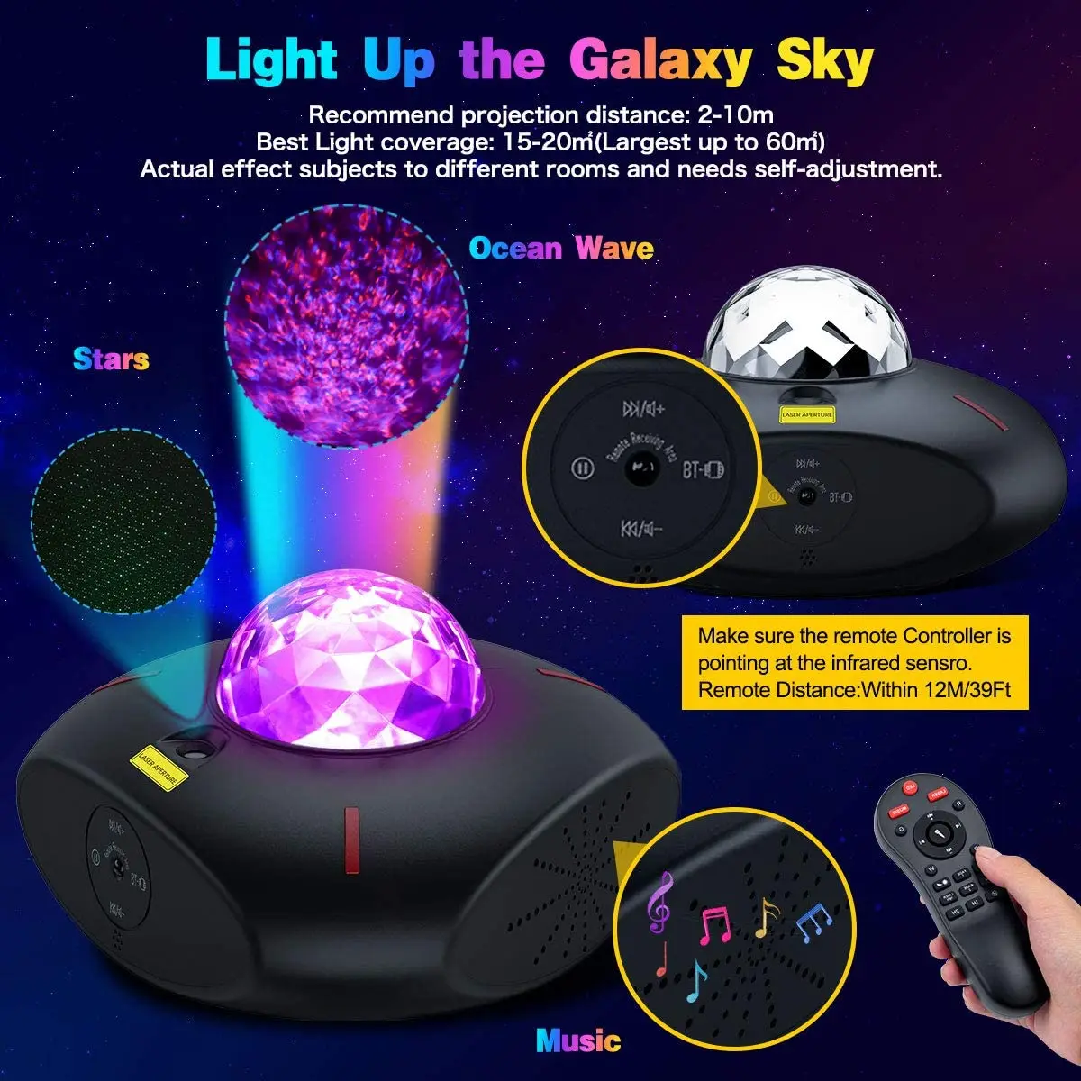 Sternenhimmel Projektor Galaxy Лазерная лампа для спальни Аврора звездное небо проектор Европа луна ночник лазерный свет с пультом дистанционного