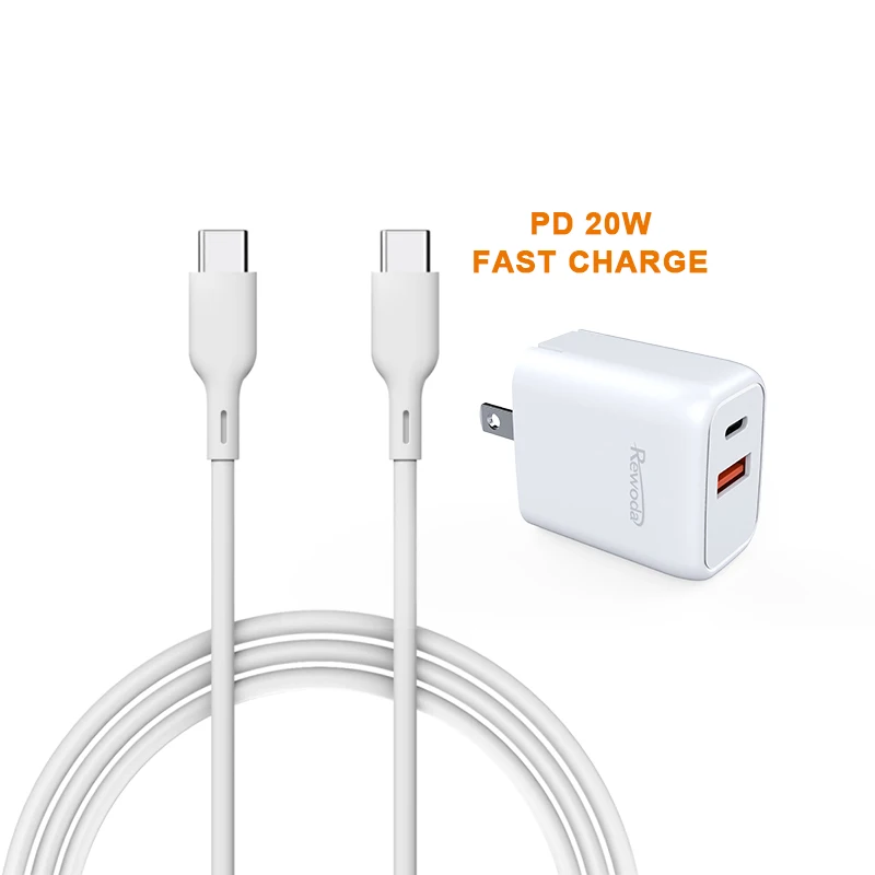 TikTok supplier China factory wholesale price 20w pd charger 1A+1C port portable travel chargers wall mobile phone fast chargers