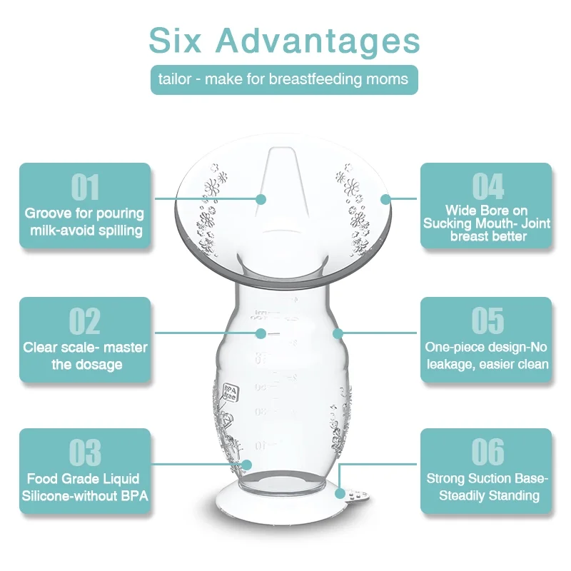 Silicone Breastfeeding Milk Collector Manual Breast Pump Baby Milk