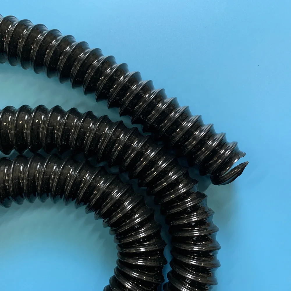 Black Polyurethane vacuum pipe high pressure air Spiral Duct Hose