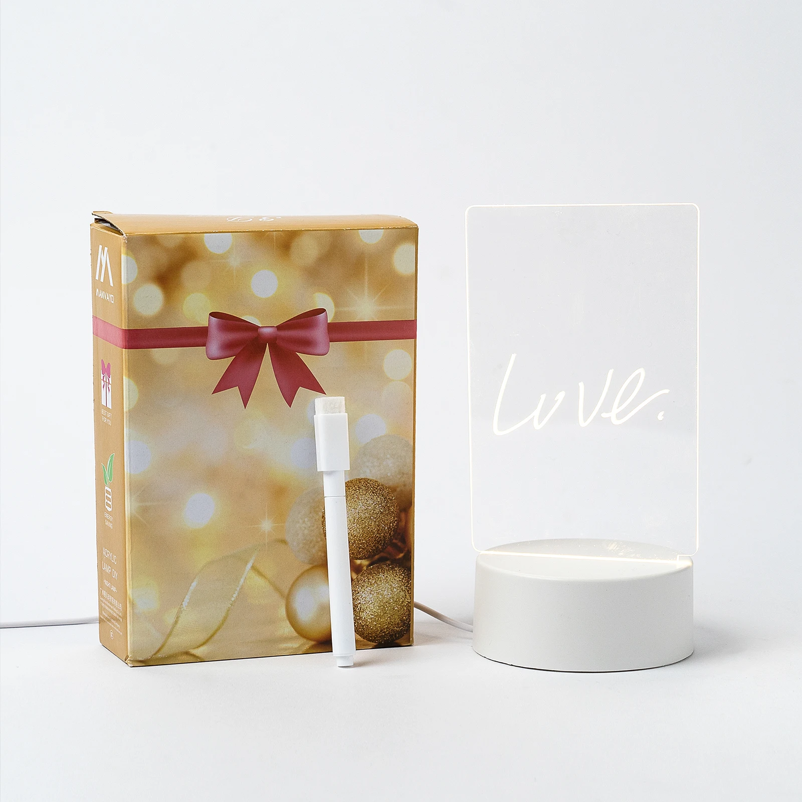 Erasable Writing Message Writing Board led note board Blank Memo with Calendar USB Acrylic Kids Led Night Light