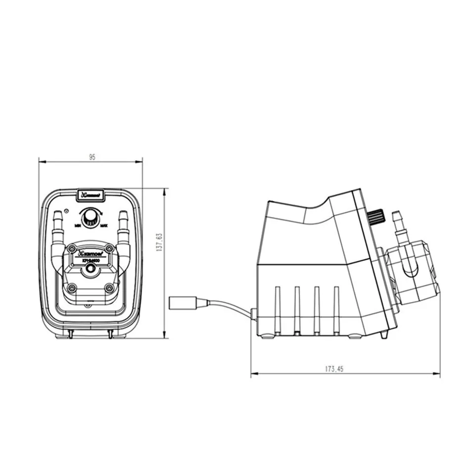 Kamoer KCP600 24v adjustable flow 250-600ml/min BPT tube peristaltic dispensing pump for nail polish