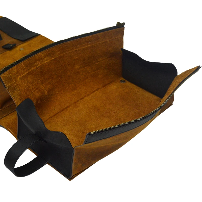 Luxury custom top grain leather durable cocktail shaker bat tool kit tool bag for bartender