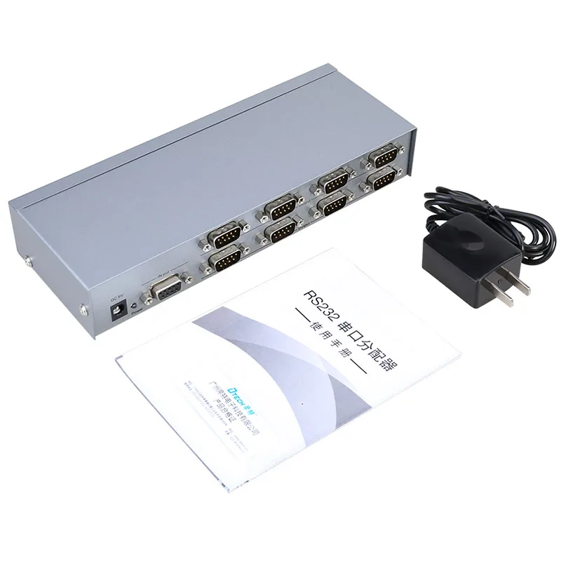 OEM ODM RS232 разветвитель 1-8 металлический корпус серебристый последовательный порт распределитель 1 в 8 для ноутбука