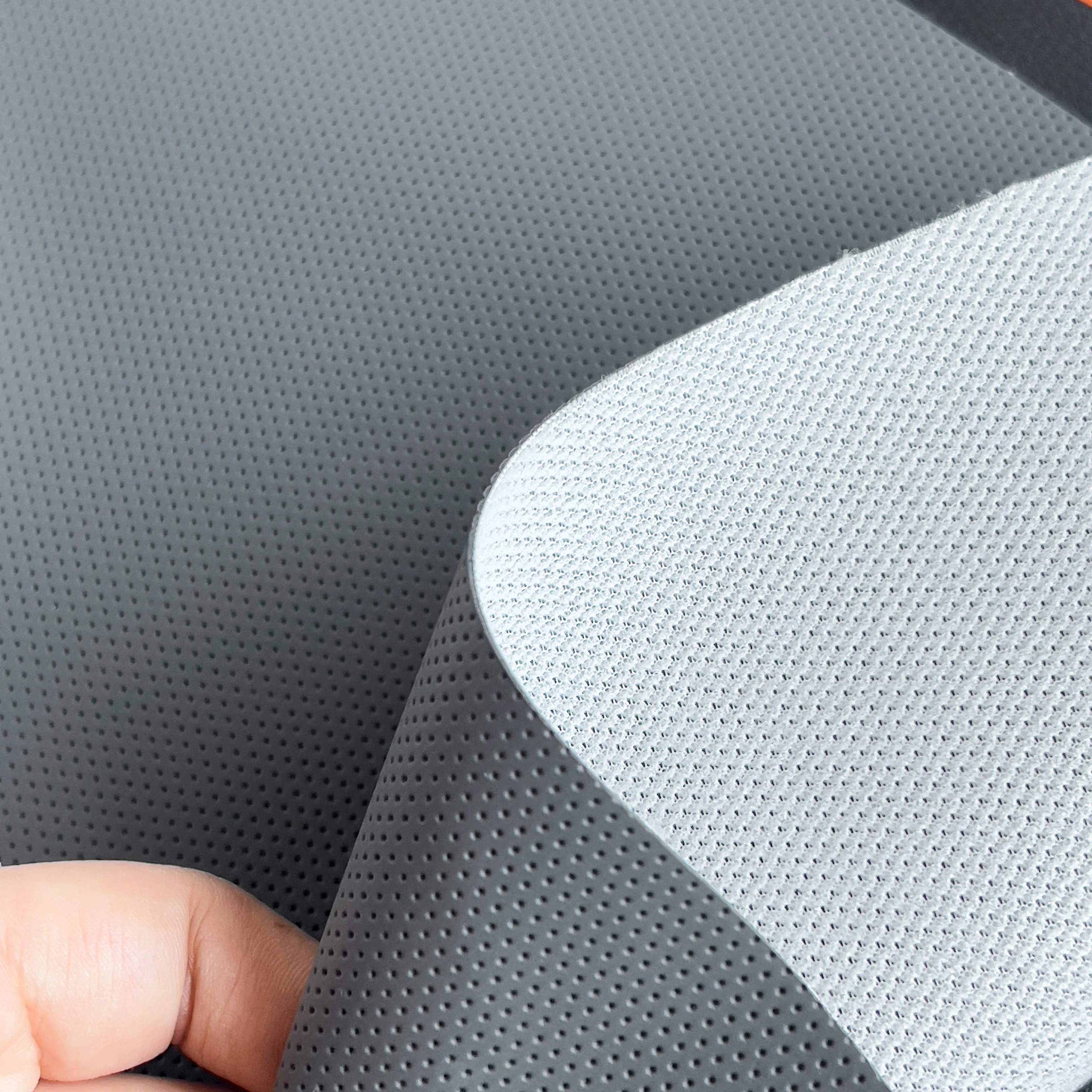 Eco Friendly Custom Hole PVC Leather For New Energy Automobile, Fake Dot Waterproof Car Seat Faux Synthetic Leather Material