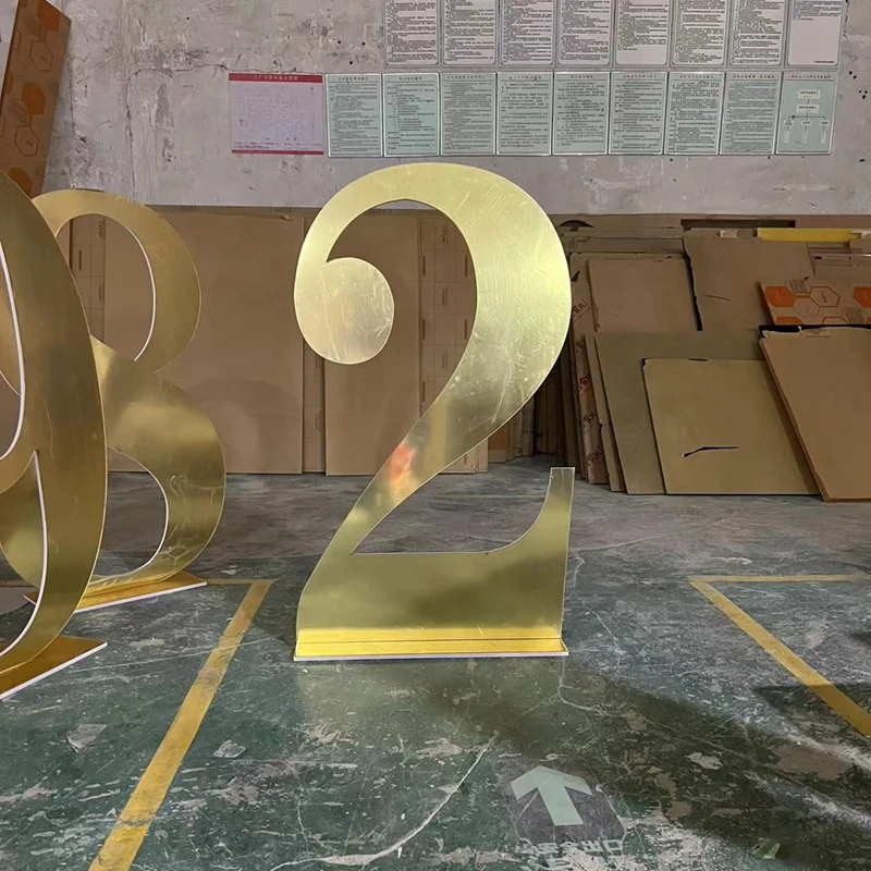 Birthday Gold Acrylic Numbers Backdrop House Number 3d Large Big  Acrylic Letters For parties Wedding