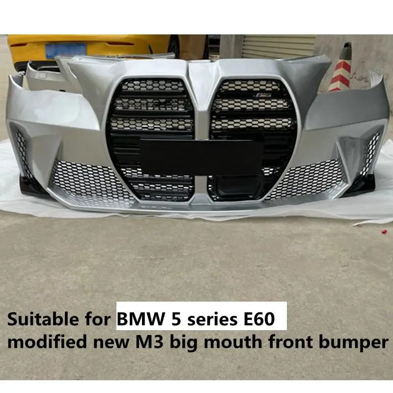 For BMW 5 Series E60 Tuning New M4 Style Front Bumper with Grille for BMW Body Kit Car Bumper 2002 - 2010 E60