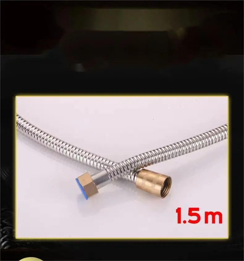 Electroplate Metal Double Lock Shower Hose Pipe For Bathroom