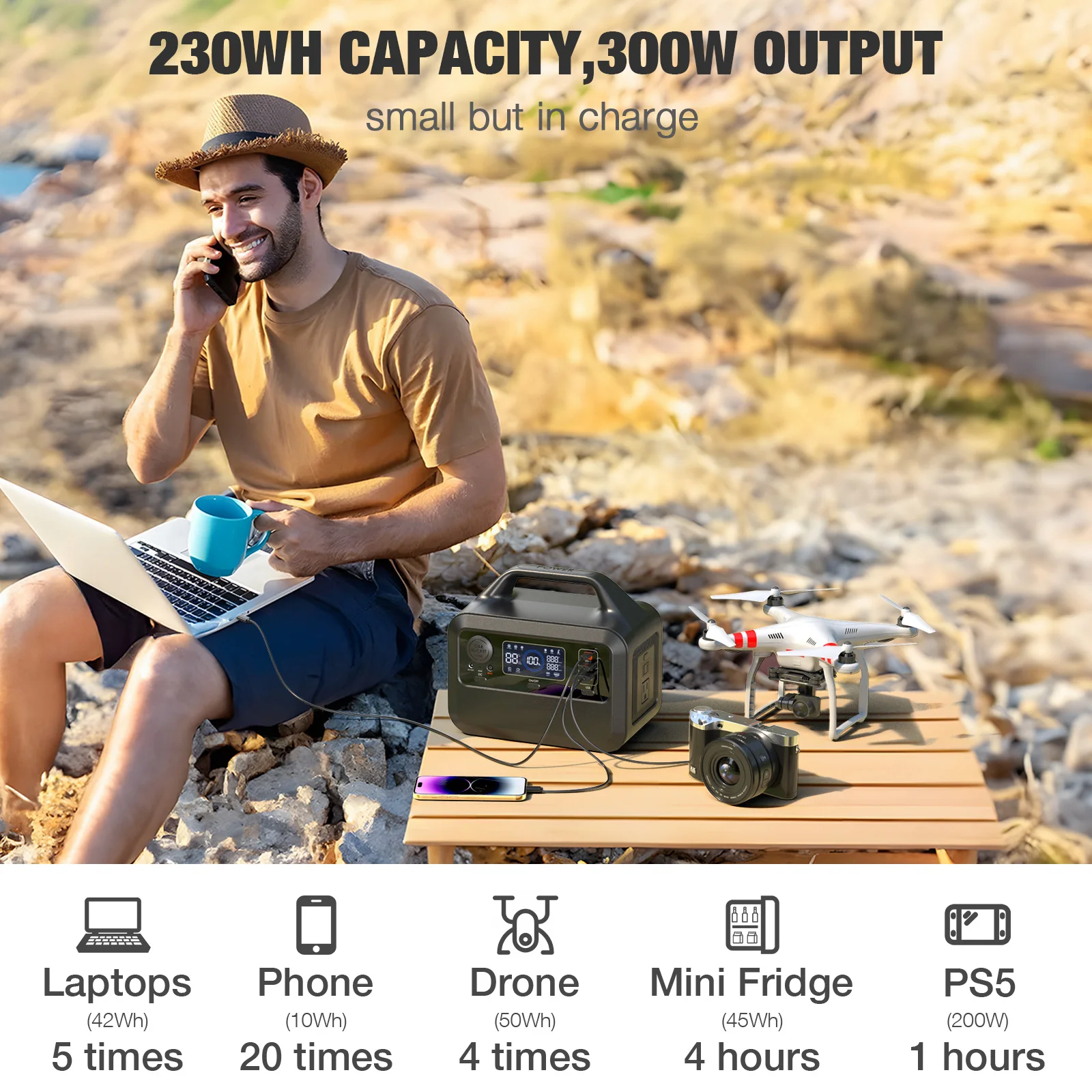 EBL 300Wh 110v 220v Lifepo4 батарея универсальная электростанция портативная солнечная мини 300W