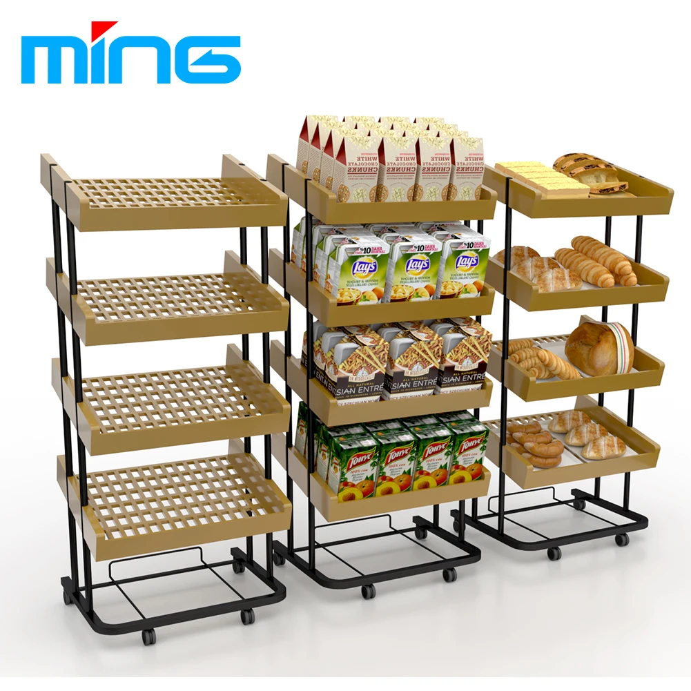Supermarket Bread Shop Retail Wooden Display Racks
