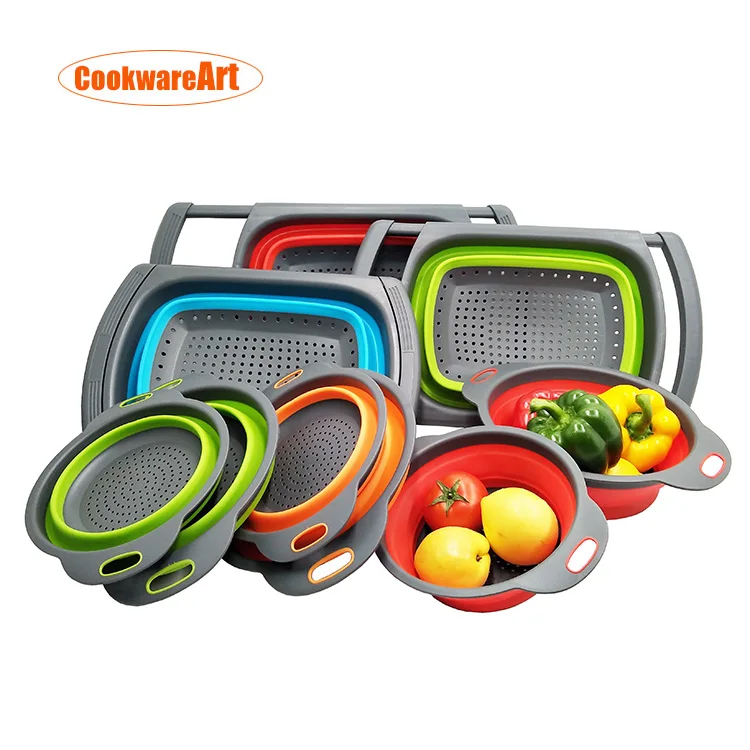 
Hot sale Collapsible Over Sink Colanders/Kitchen foldable Basket Strainer for vegetable and Fruit 