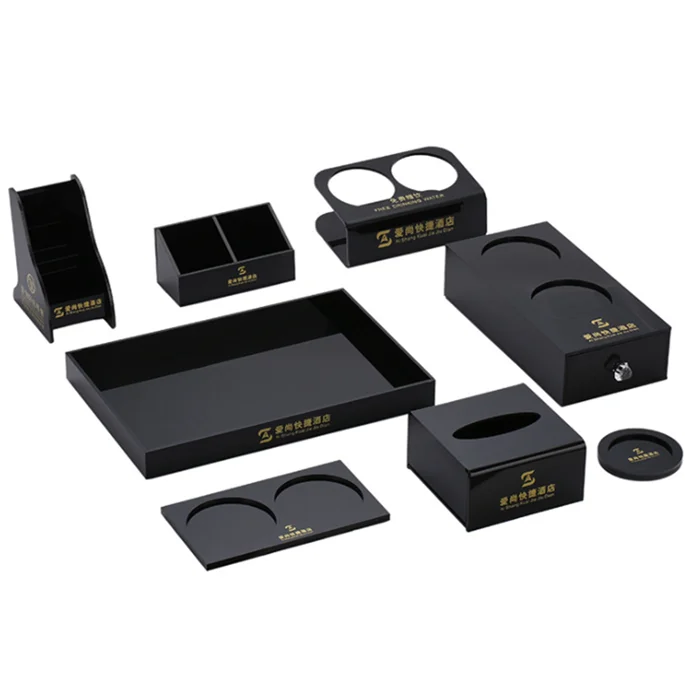Acrylic hotel amenities set manufacturer 5 star hotel supply Hotel room supplies Tissue Box