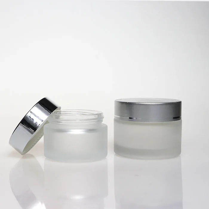 15ml 30ml 50ml Brown Glass Refillable Cosmetic Jars Empty Face Cream Lip Balm Storage Container Pot Bottle With Black Lids