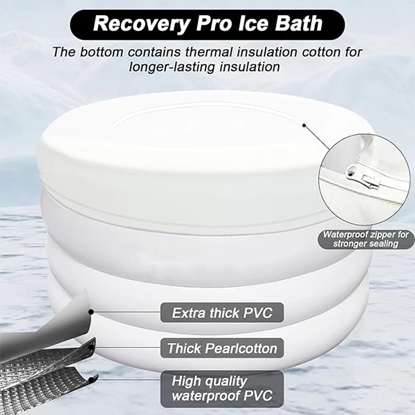 105Gal Portable Ice Bath Tub for Athletes With Zipper Cover Inflatable Cold Plunge Tub Cold Water Therapy Ice Barrel Plunge