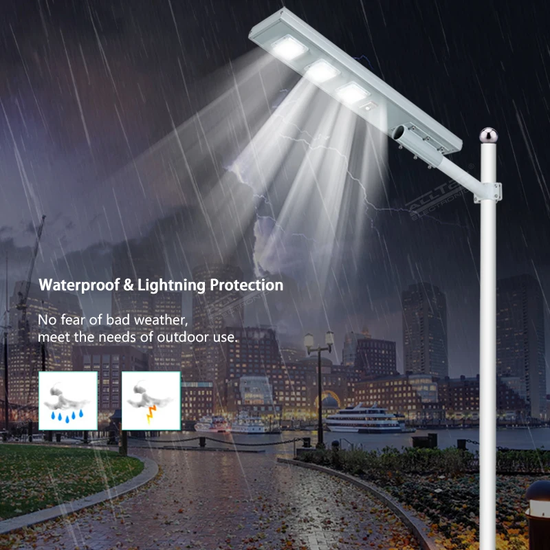 ALLTOP Motion Sensor Aluminium Outdoor 60w 120w 180W 240w Integrated All In One LED Solar Street Light