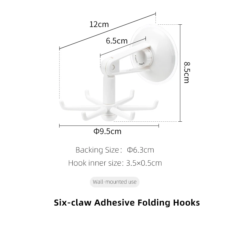 SHIMOYAMA Wall Rotary Hook Folding Swivel Utensil Hanger 360-degree Kitchen Shower Hanging Rack Bathroom Towel Adjustable Holder
