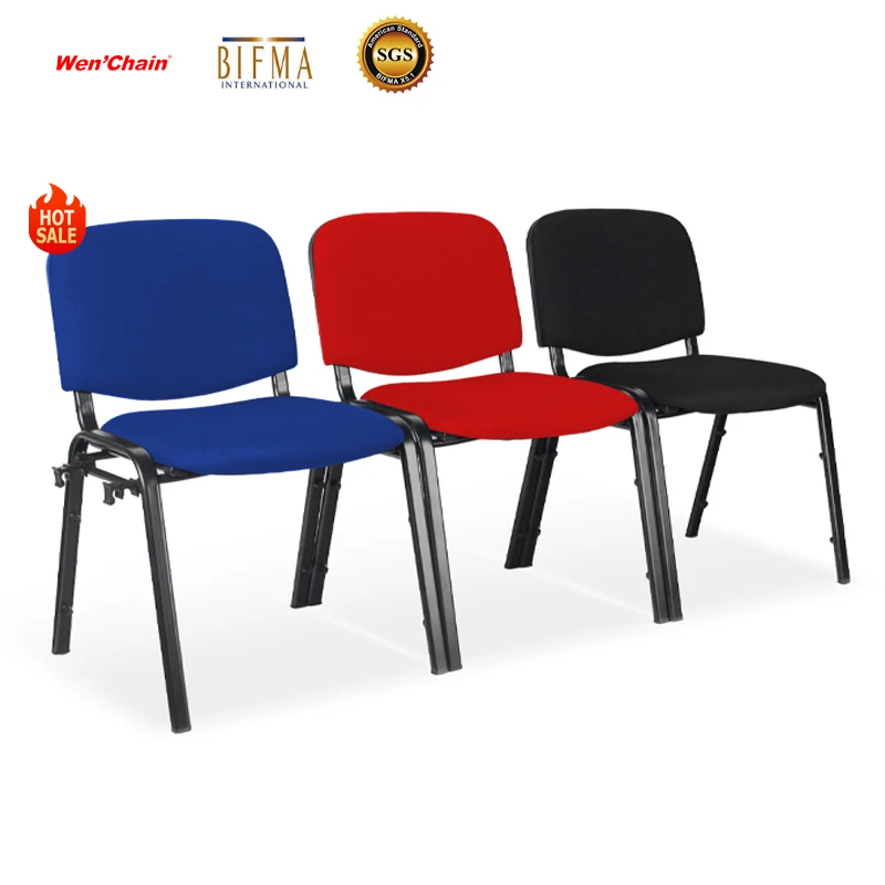 Недорогое кресло для конференц-зала Foshan, кресло из черной ткани с металлическим каркасом, офисное кресло для совещаний