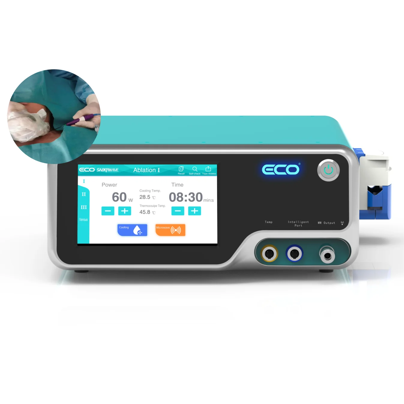 Thyroid disposable microwave therapeutic antenna with microwave ablation machine