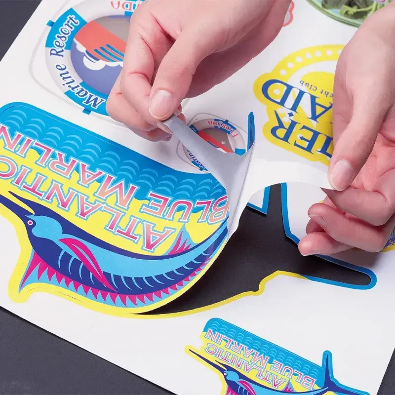 Customise cartoon kids stickers Shaped transparent waterproof logo stickers Christmas decoration labels