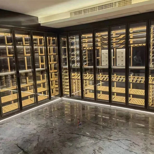 Luxury wine cabinet Stainless steel thermostat wine cabinet Red wine cabinets for bars and restaurants