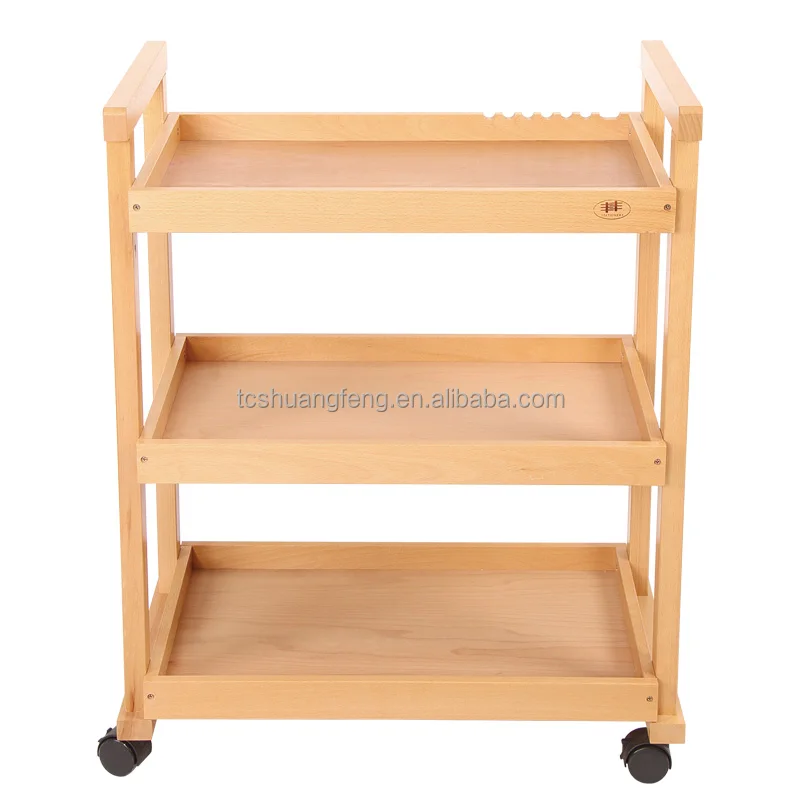 Shuangfeng Art Cart Storage Organizer, 3-Tier Rolling Utility Studio Taboret with Caster Wheels