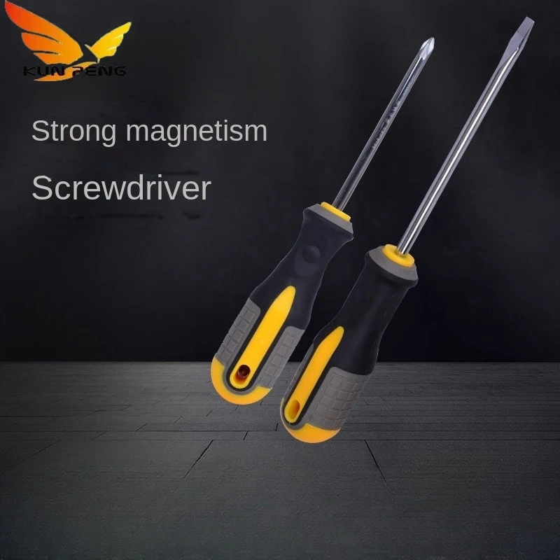 High Quality Three Color Handle Slotted Flat Blade Magnetic Screwdriver Crv Chromium Vanadium Steel Phillips Screwdriver