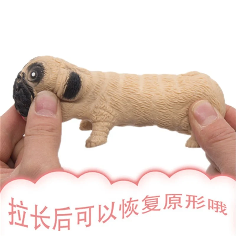 Soft Plastic Squishy Cute Animal Gift Pet Pull Pinch Bad Mood Anti Stress Squeeze Relief Anxiety Pekingese Puppy Dog Fidget Toy