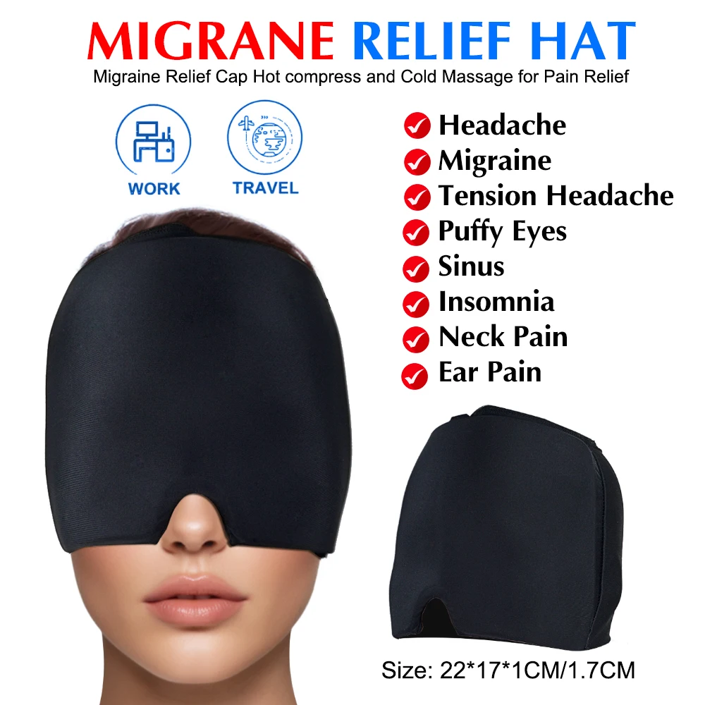 Hot Cold Therapy Migraine Headache Relief Cap Gel Ice Head Wrap
