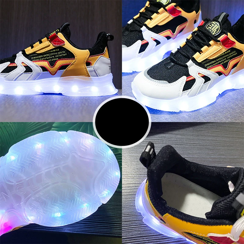 usb charging led light shoes Fashion casual sports shoes male adult fashion shoes