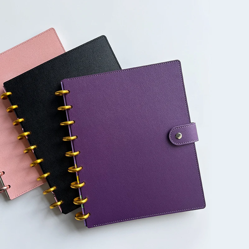 Customized PU Leather Hardcover Diary 2023 Custom logo HP  Classic planner cover with buttons