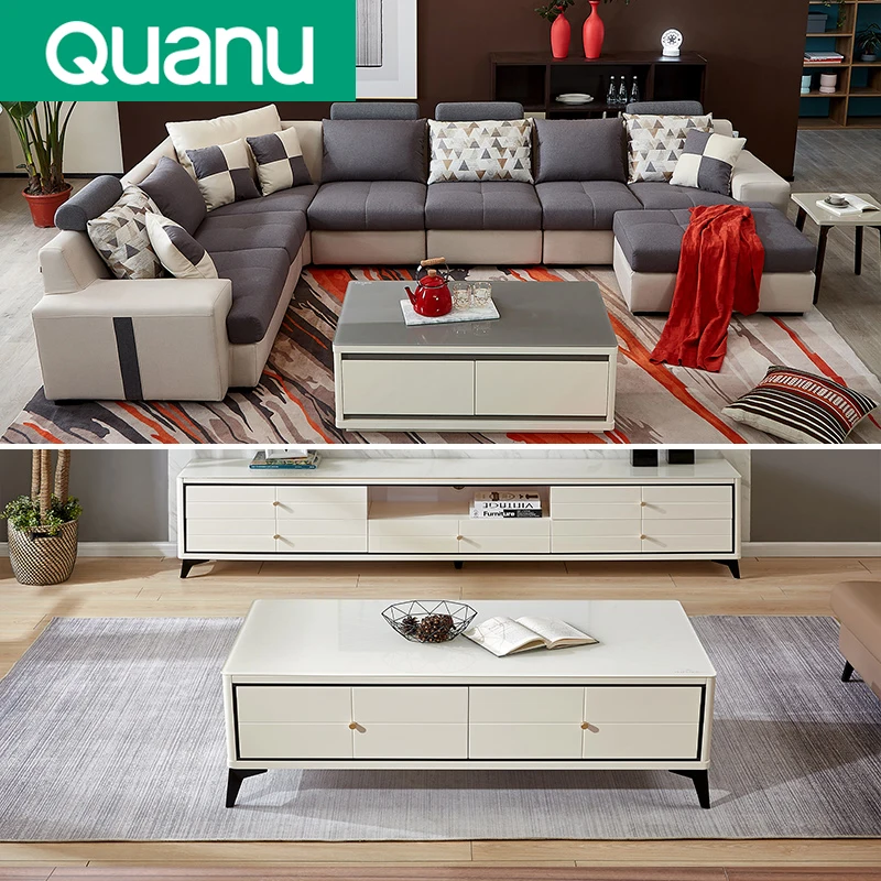 QFS41 Sofa + coffee table TV cabinet set luxury furniture living