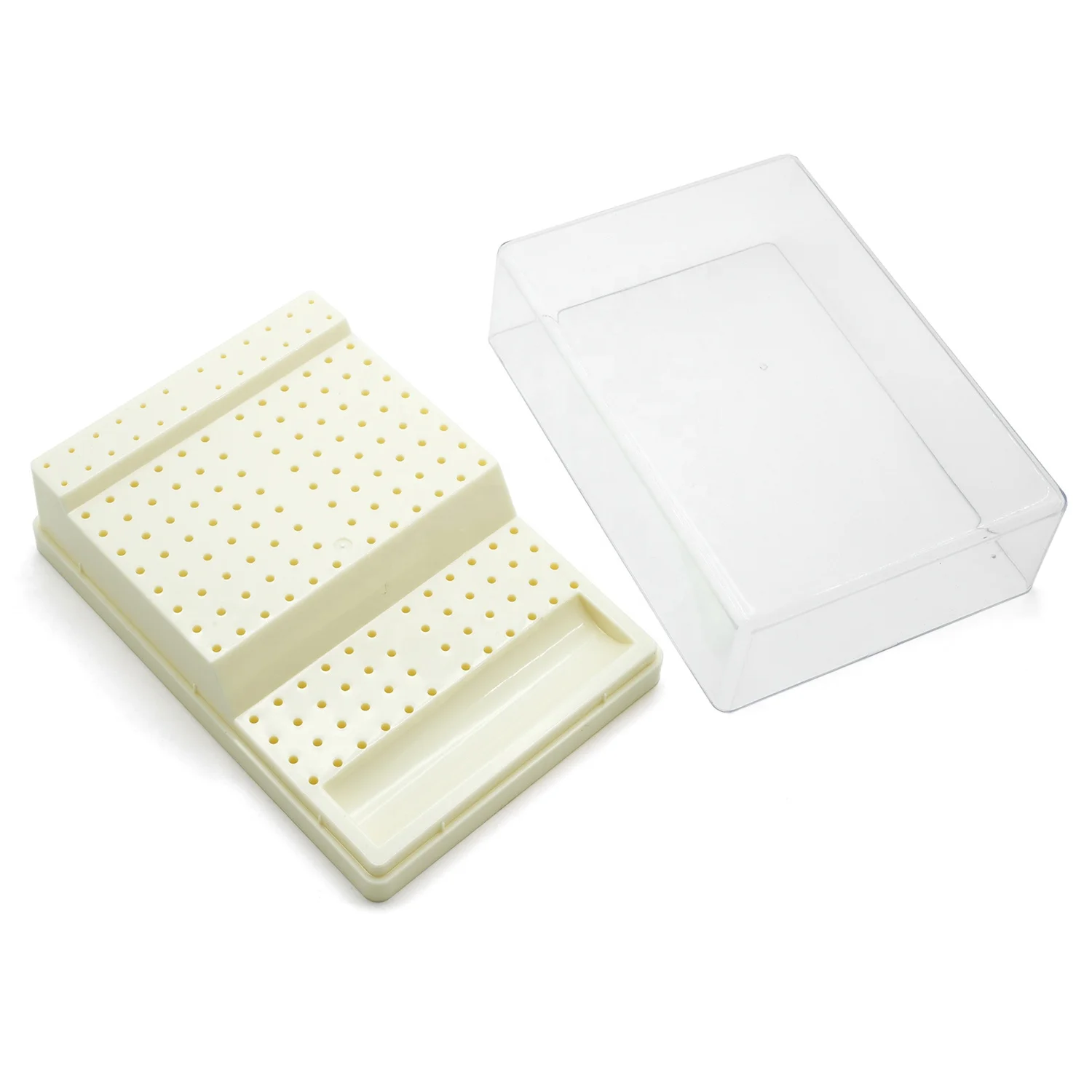 168 Holes Bur Holder Autoclave Sterilizer Case Disinfection Box Plastic Dental Burs Box Block Holder Dentistry Supplies