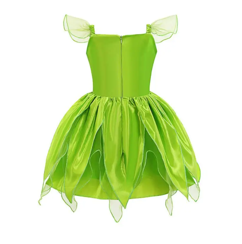 Hot Sale Kids Green Fairy Dress Tinkerbell Princess Halloween Costumes For Girls