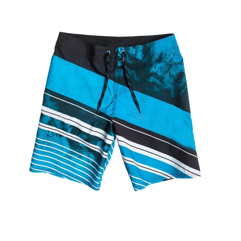 Sky blue surf short mens swimwear trunks updated stripe printed boardshorts