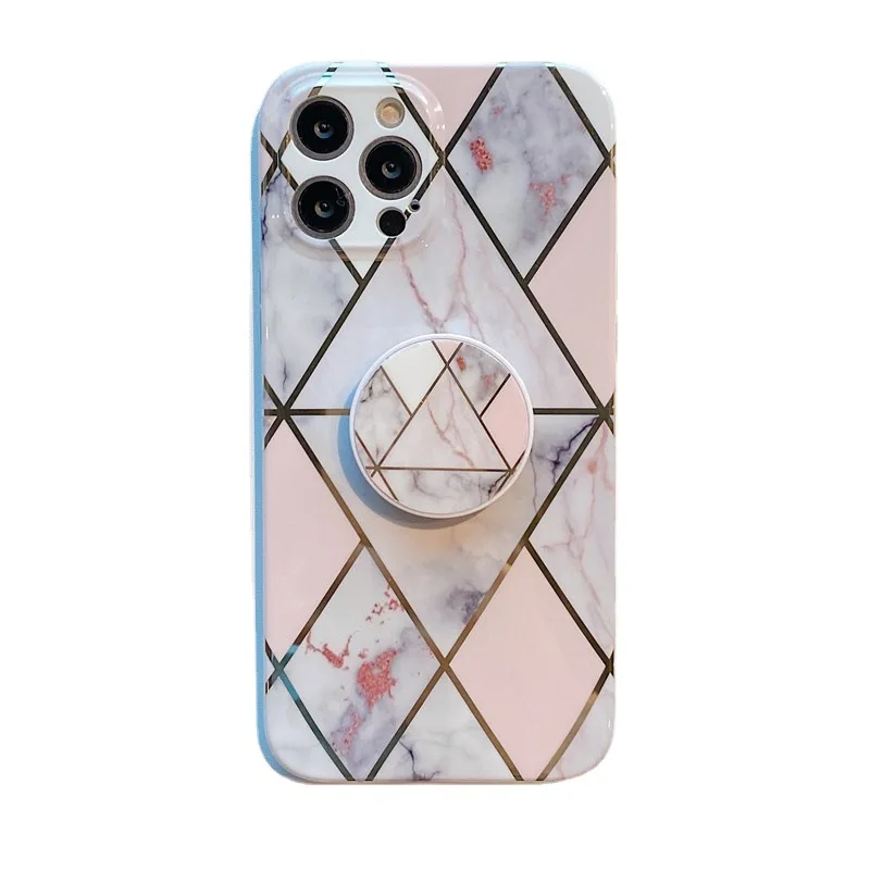 Plating stone mobile phone case folding bracket creative plating bracket mobile phone case wholesale