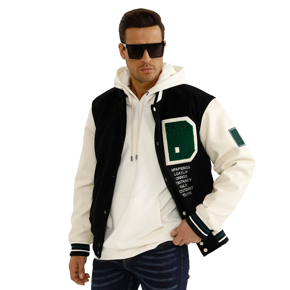 Gingtto Oem Custom Black Varsity Jacket Cold Winter Bomber Heated Jacket Men