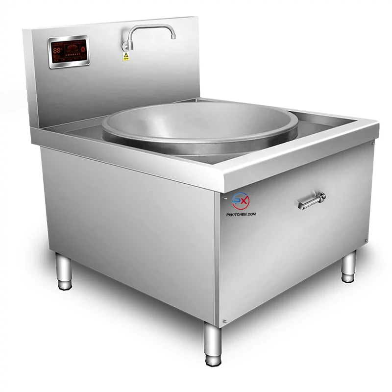 15KW 380V Commercial Restaurant Industrial Kitchens Chinese Round Frying Stoves Stir Large Electric Induction Wok Range