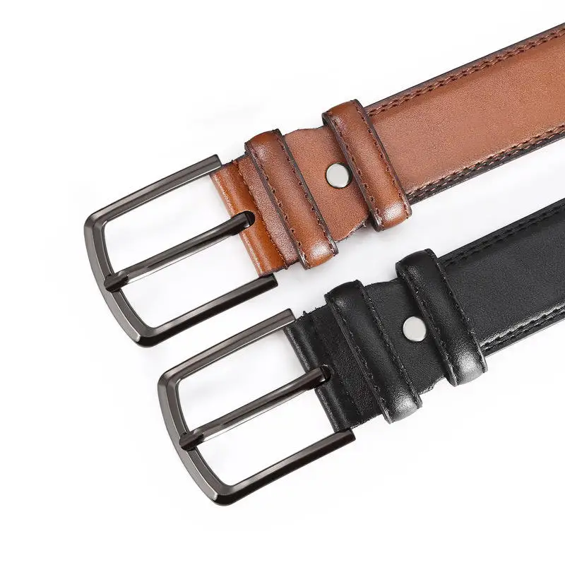 Wholesale Pu Belts Connection With Pin Metal Buckles Black Brown Camel Man Belt
